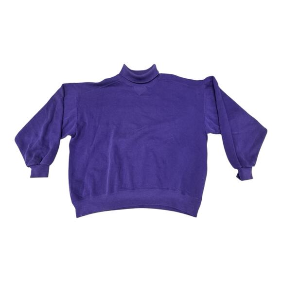 Vintage LL Bean X Russell Athletic Collaboration Purple XL Turtleneck Sweatshirt - Picture 1 of 7